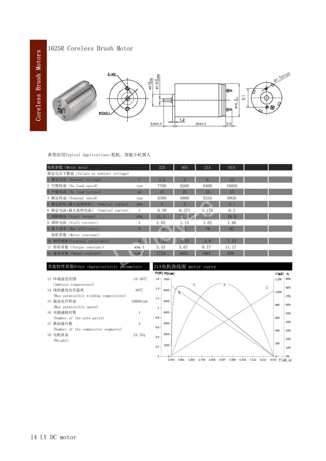 12V 10000rpm Coreless Brushed Motor High Speed Tattoo Machine Motor